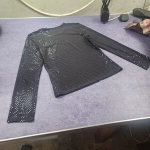 Ideology Black  Fake Sequin Top